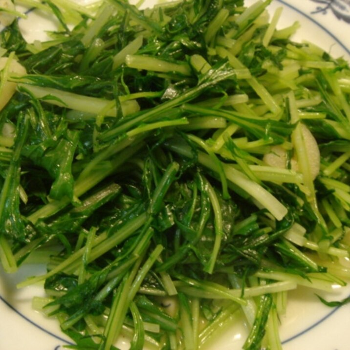 水菜のにんにく炒め